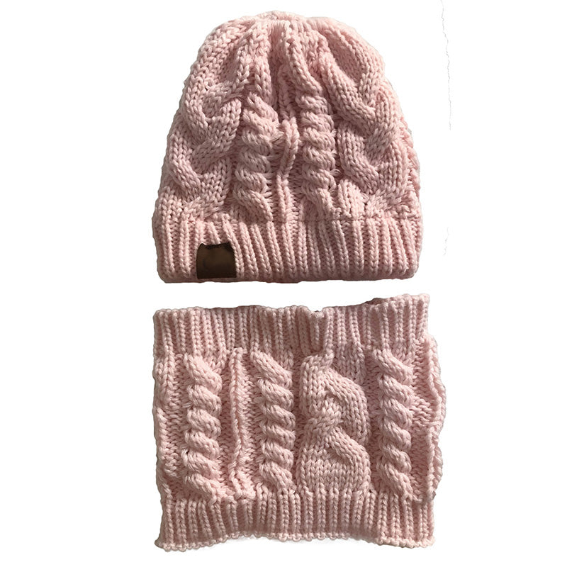 Autumn/Winter Knitted Ponytail Hat & Scarf Set For Women